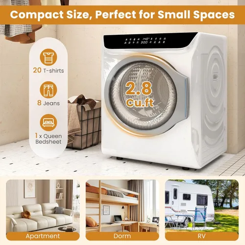 Miniatura 2 de Auertech Juego combinado de lavadora y secadora portátil, 2.8 pies cúbicos. Secadora de ropa portátil con secadora de botas, lavadora totalmente