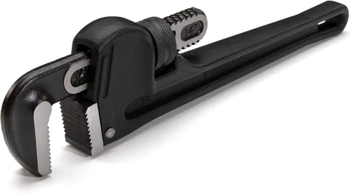 Steelman 60877 Llave de tubo de mango recto de aluminio fundido de 14 pulgadas Negro; plata