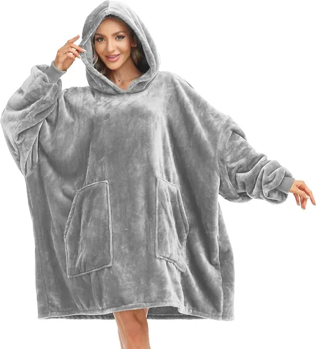 Miniatura 14 de Kipswiza Blanket Hoodie - Wearable Blankets Oversized Cozy Flannel Sweatshirt Blanket as Gifts for Adult Women Men