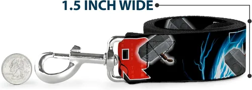 Miniatura 6 de Buckle-Down Correa para mascotas - THOR Poses/Martillo - 6 pies de largo - 1" de ancho