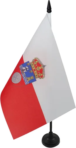 Miniatura 62 de Bandera de mesa de Andalucía 4'' x 6'' - Bandera de escritorio de la región española de Andalucía 5.9 x 3.9 in - Barra y base de plástico negro - AZ