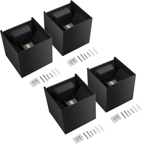 Miniatura 8 de BIRTALO - Luces LED de 20 W para exteriores de 20 W, ajustables, 6500 K, moderno aplique de pared cuadrado, impermeable, de aluminio negro