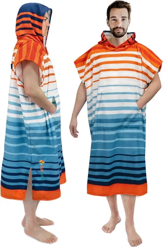 SUN CUBE Poncho de surf cambiador con capucha | Toalla de microfibra absorbente de secado rápido con bolsillo para surfear, hombres y mujeres