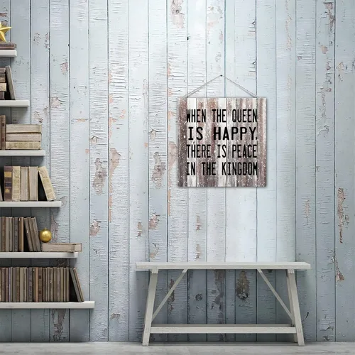 Miniatura 8 de Decorative Wood Pallet Sign Plaque Funny Saying When The Queen Is Happy There Is Peace in The Kingdom Rustic Wood Family Sign Craft Sign Country