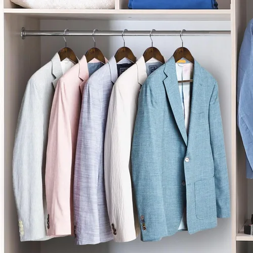 Miniatura 7 de JS Hanger Perchas de madera para abrigos, paquete de 20 perchas de madera de alta calidad para trajes con barra antideslizante para pantalones