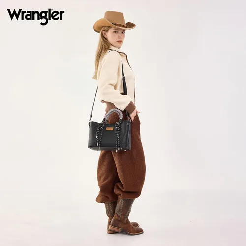Miniatura 4 de Wrangler 2pcs Tote Bag Set Braided Rope Top Handle and Classic Tote