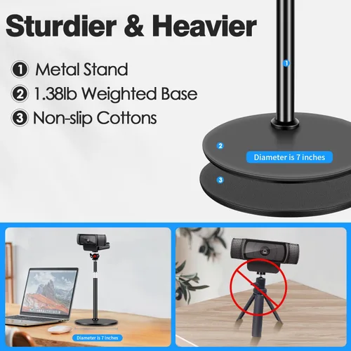Miniatura 5 de Soporte de trípode para cámara web para escritorio: soporte para cámara web para Logitech Brio C920 C922 C615 C930e - Trípode de escritorio