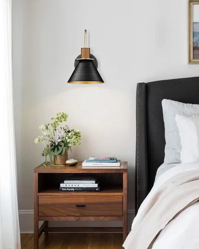 Miniatura 7 de HWH - Juego de 2 apliques de pared modernos, iluminación industrial de pared de granero de latón para dormitorio, cocina, pantalla de metal Negro