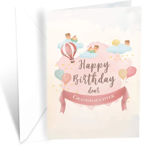 Miniatura 9 de Prime Greetings Tarjeta de cumpleaños para nieta, hecha en Estados Unidos, ecológica, cartulina gruesa con sobre premium de 5 x 7.75 pulgadas