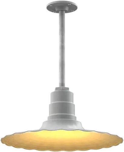 Miniatura 51 de Steel Lighting Co. Colgante Eagle Rock Lámpara montada en el techo Onda radial de 16 pulgadas vástago de 12 pulgadas Acero resistente