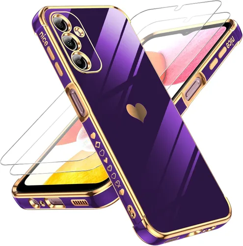 Miniatura 92 de LeYi for Moto G 5G 2025 Case: with Tempered Glass Screen Protector [2 Pcs]+ Full Camera Lens Protection,Love Heart Plating Cute Luxury Soft TPU