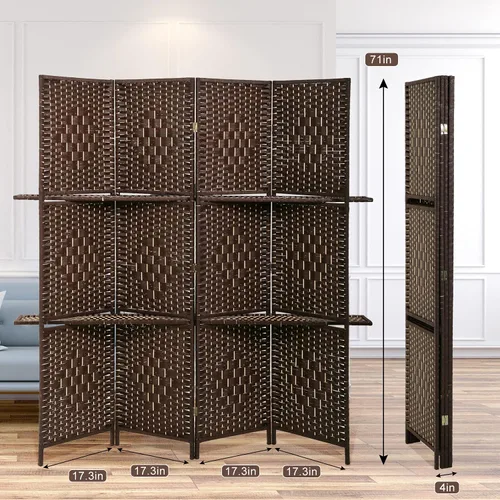 Miniatura 7 de Divisores de habitación y pantallas plegables de privacidad, 4 paneles de 67 pulgadas de alto, divisor de separación de habitación portátil con 2
