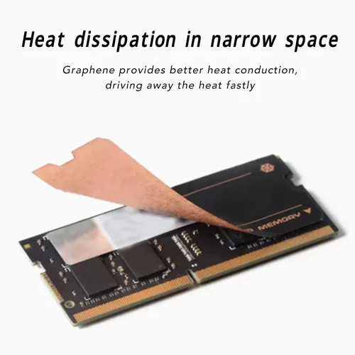 Miniatura 3 de Disipador de calor de memoria, enfriador de memoria de 2 piezas, disipador de calor DDR de grafeno de cobre, para portátil DDR4 DDR5