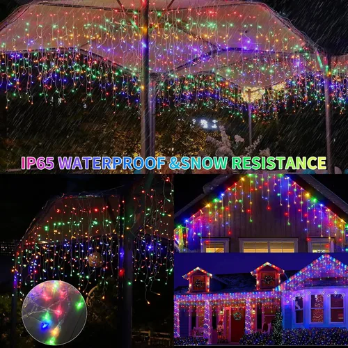 Miniatura 5 de Luces solares de Navidad para exteriores, 82 pies, 660 luces LED multicolor, funciona con energía solar con control remoto, luces solares que