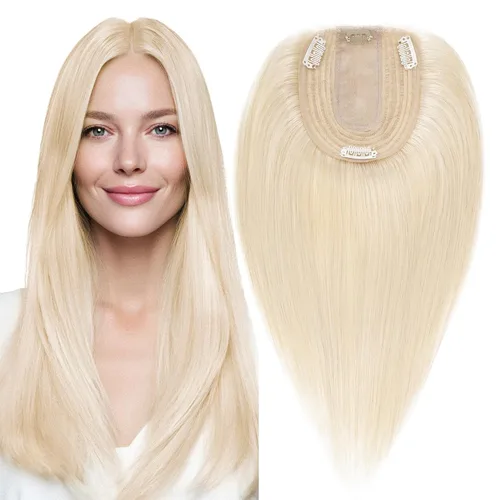 Miniatura 9 de MY-LADY Extensiones de cabello humano para mujeres, cabello natural 10 * 12CM, base de seda con encaje, densidad 130%, pasadores Remy, 6 pulgadas