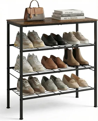Miniatura 9 de 3-Tler - Zapatero organizador para zapatos, hierro inoxidable, estante espacioso para almacenamiento de zapatos para armario o entrada, se adapta a