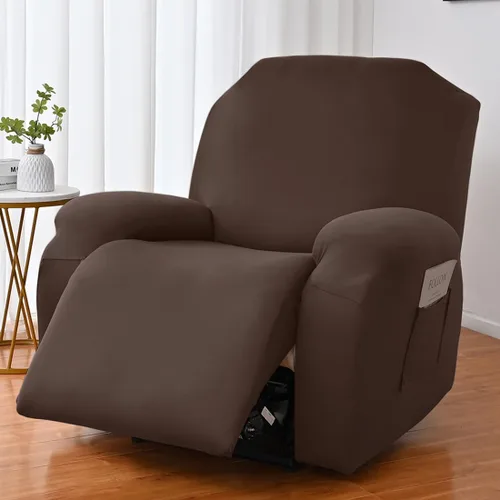 Miniatura 36 de vctops Fundas para sofá reclinable de 3 cuerpos, de punto, elásticas, suaves, lisas, antideslizantes, para sofá, protector de muebles con parte