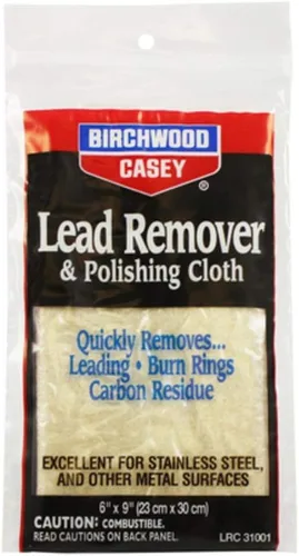 Birchwood Casey Rust & Lead Remover for Gun | Durable Effective Treated Tan 11"x14" Gun Cleaning Cloth for Removing Lead, Plastic Build-Up, and Rust