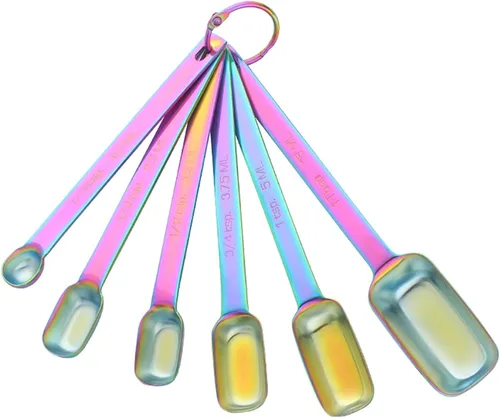 Meisha - Juego de 6 cucharas medidoras de acero inoxidable de alta calidad, juego de herramientas de medición de cocina de metal de alta calidad,