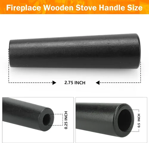 Miniatura 5 de 1600664 Reemplazo de mango de estufa de madera para chimenea Vermont Castings, apto para montaje de mango de madera Fallaway para piezas de repuesto