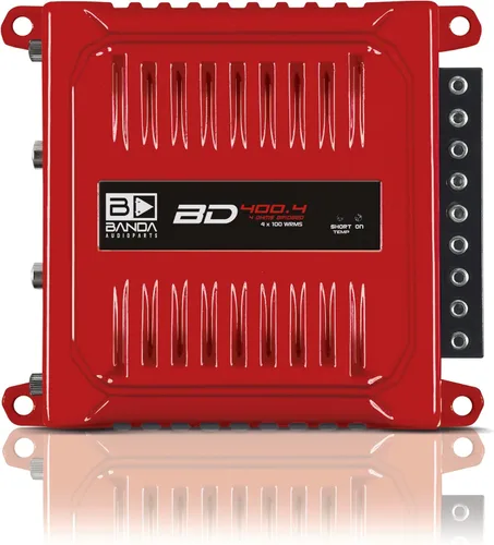 Miniatura 5 de Banda Audioparts BD400.4RED Amplificador de audio para coche de rango completo de cuatro canales 4 x 100 vatios Rms de 4 ohmios puenteado