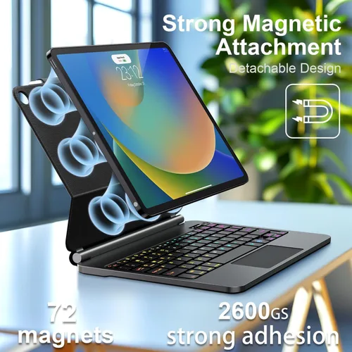 Miniatura 3 de Funda con teclado magnético mágico para iPad de 9ª generación con teclado para iPad 10.2 de 9ª/8ª/7ª generación y Air 3, Pro 10.5, trackpad