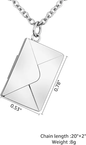 Miniatura 2 de MOTICIUS Collar de sobre personalizado con imagen en el interior, collar de sobre personalizado con mensaje para mujer, regalo para el día