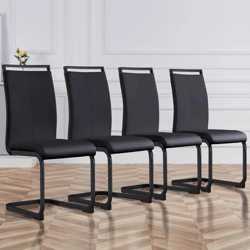 Miniatura 52 de Baysitone Juego de 6 sillas de comedor modernas, sillas laterales de comedor, sillas de cocina con asiento acolchado de piel sintética y respaldo