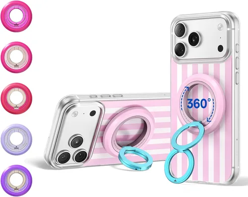 Miniatura 25 de SYNCWIRE Soporte magnético para anillo de teléfono MagSafe, rotación de 360°, agarre magnético de doble cara, soporte de anillo para teléfono