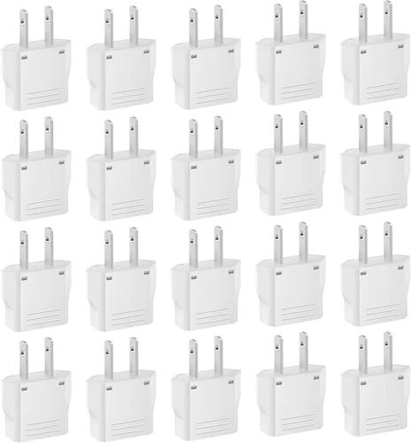 Miniatura 10 de Paquete de 10 adaptadores de enchufe europeo a estadounidense, adaptador de enchufe de viaje estadounidense, enchufe adaptador de 220 V a 110 V