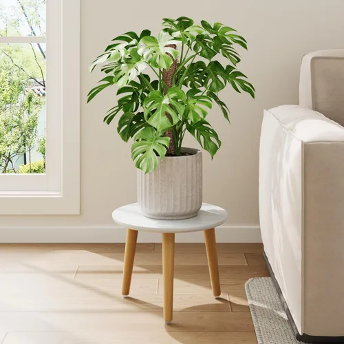 Miniatura 7 de Leaf&lull Soporte negro para plantas pequeñas para plantas grandes, taburete de madera para plantas grandes, soporte alto para plantas para sala