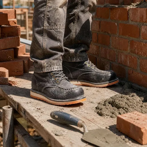 Miniatura 3 de 6in Mens Moc Toe Steel/Soft Toe Work Boots for Men,Comfortable Mens Safety Work Boots,Oil/Slip Resistant,Indestructible Steel Toe Shoes Industrial