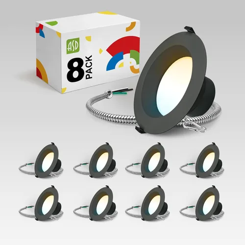 Miniatura 11 de ASD Downlight LED comercial sin lata de 4 pulgadas, iluminación ajustable de potencia de 7/10/13W, lámpara de techo empotrable redonda regulable, 5