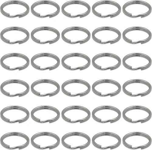 Miniatura 6 de BokWin 60 llaveros pequeños, anillos divididos de acero inoxidable, mini anillo de salto dividido con bucles dobles, llaveros redondos, anillos