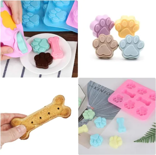 Miniatura 6 de 2 moldes de silicona para cachorros, molde para patas y huesos de perro, molde para cubitos de hielo, gelatina, galletas, chocolate, molde