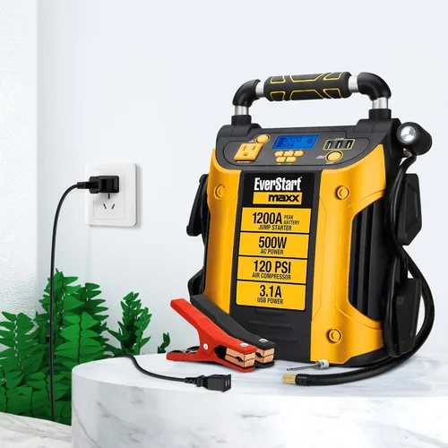 Miniatura 4 de Cable de carga de CA en alimentación compatible con EverStart MAXX 1200 Peak AMPS Jump Starter con compresor de aire e inversor Ever Start 1200A