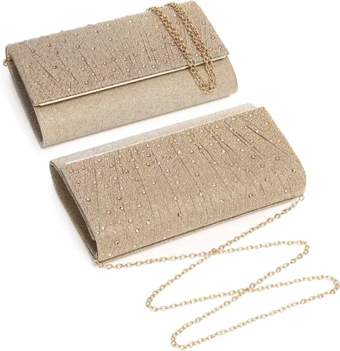 Miniatura 3 de DETARA Bolsos de noche para mujer, con lentejuelas y purpurina para mujer, bolso de mano brillante, bolso formal para boda, fiesta, baile