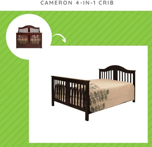 Miniatura 2 de CC KITS Kit de conversión de tamaño completo Rieles de cama para cuna Davinci Cameron 4 en 1 - (Espresso)