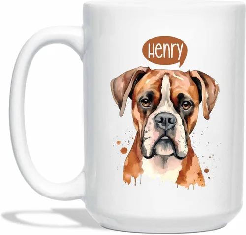 Miniatura 8 de Taza de café de perro de pastor australiano, taza de café personalizada para mascotas con nombre, regalo conmemorativo para mascotas para papá