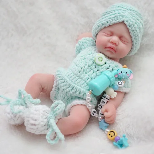 Miniatura 8 de MYREBABY Muñeca Bebé Reborn de 7 Pulgadas, Muñeca de Silicona Niña Betty, Mini Muñecas Realistas de Bebé Recién Nacido de Silicona de Cuerpo