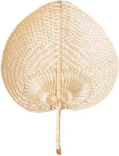Forart Abanicos de mano de rafia natural hechos a mano, exquisito abanico de palma, abanicos de rafia hechos a mano, recuerdos de boda para bodas,