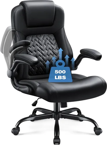 Furmax Silla de oficina grande y alta de 500 libras, sillas de oficina resistentes, silla ergonómica de escritorio con respaldo alto, reposabrazos
