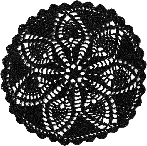 Miniatura 52 de Mantel Individual de Encaje de 11 a 12 Pulgadas Tapetes de Mesa Redondos Hechos a Mano Tapete de Ganchillo Cocina Vajilla Posavasos para Taza