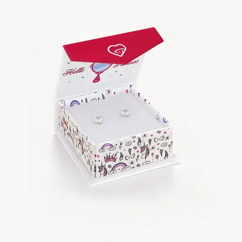 Miniatura 5 de 14k Yellow Gold 5mm Tiny Heart Cubic Zirconia Screw Back Earrings for Baby Girls, Toddlers, and Young Girls - Simulated Birthstone CZ Heart Stud