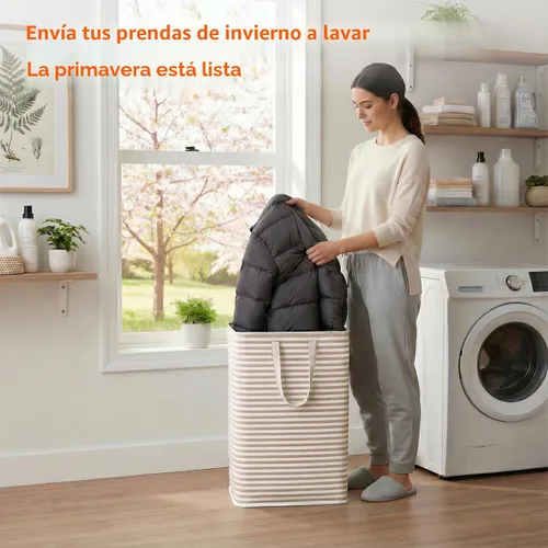 Miniatura 2 de Lifewit Paquete de 2 Cestas de Ropa Grandes Plegables, Cestas de Lavandería Independientes Impermeables con Asas de Fácil Transporte para Cuarto