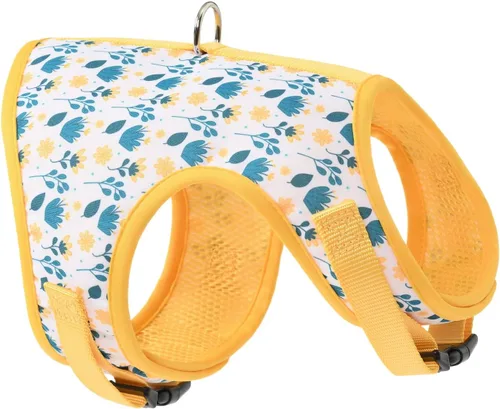 Miniatura 35 de Mile High Life Arnés para perro, chaleco floral de malla de aire para perros y gatos pequeños de 20 libras, fácil de poner, cierre fácil ajustable
