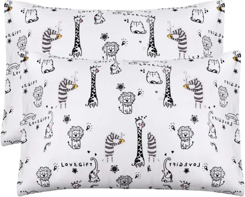 Miniatura 8 de Funda de almohada de viaje para niños, 2 paquetes de fundas de almohada 100% algodón para niños pequeños para ropa de cama, funda de almohada de 14