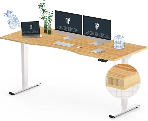 Miniatura 23 de FlexiSpot E6 Bamboo - Escritorio eléctrico de pie de 3 etapas con motor dual de 48 x 24 pulgadas, soporta 220 libras, altura ajustable con ajustes