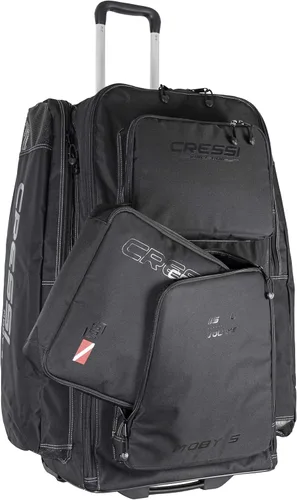 Miniatura 6 de Cressi Strong Capacity Roller Luggage Bag with Backpack Straps - Moby 5 designed in Italy Negro/Amarillo