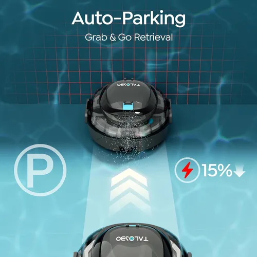 Miniatura 10 de Limpiador robótico TALOSBO S2 para piscinas: filtración de doble capa, tiempo de funcionamiento de 90 minutos, potente aspiradora inalámbrica